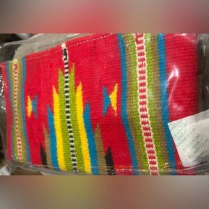 NWT- American Darling Multicolor Woven and Leather Clutch